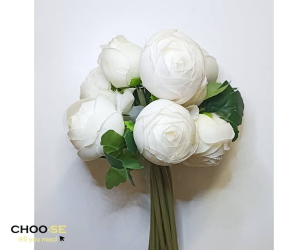 פרח מלאכותי בוקט אדמונית לבנהwww.choo-se.co.il