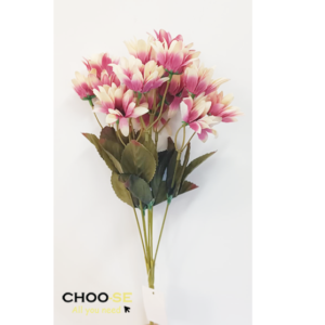 פרח מלאכותי חרצית 7 ורוד שמנת www.choo-se.co.il