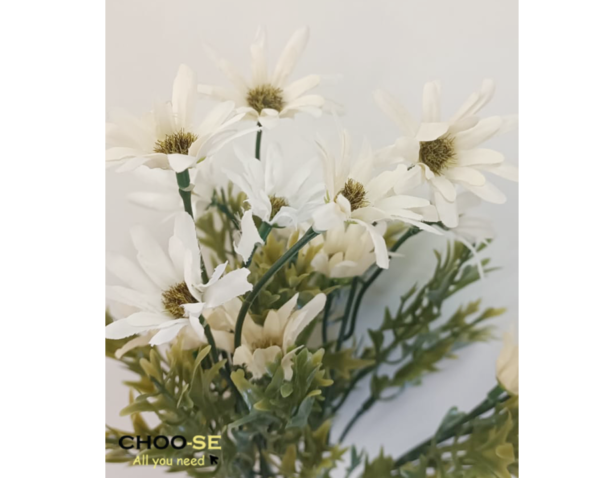 פרח מלאכותי חרצית לבנה www.choo-se.co.il
