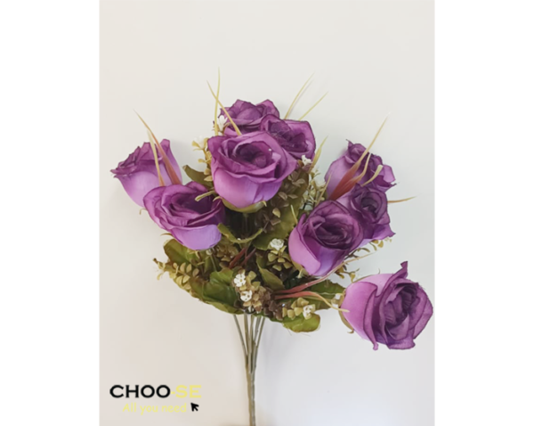 פרח מלאכותי ורד סגול www.choo-se.co.il