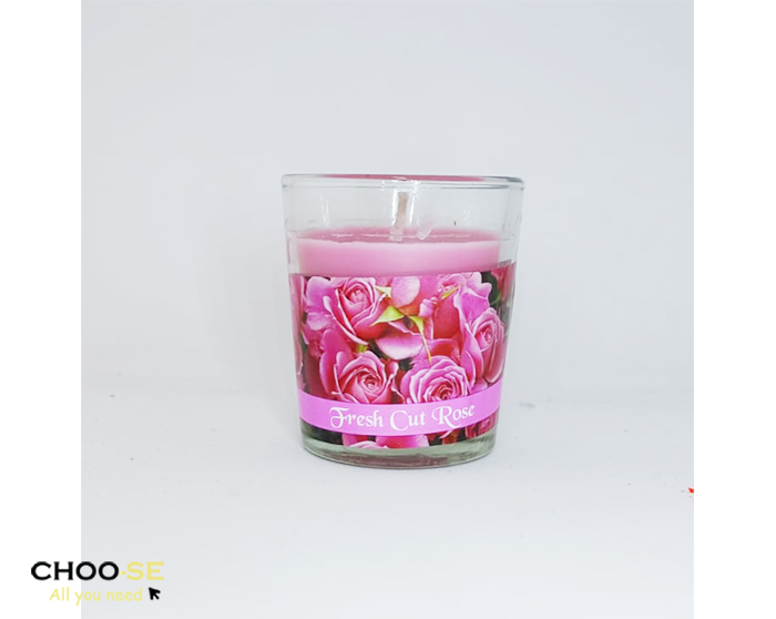 נר ריחני ורדים בכוסית www.choo-se.co.il
