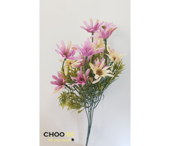 פרח מלאכותי חרצית ורוד ושמנת www.choo-se.co.il
