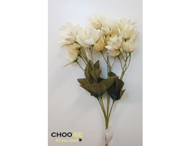 פרח מלאכותי חרצית 7 שמנת www.choo-se.co.il