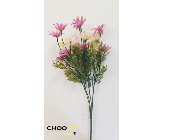 פרח מלאכותי חרצית ורוד ושמנת www.choo-se.co.il