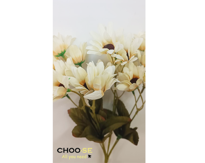 פרח מלאכותי חרצית 7 שמנת www.choo-se.co.il
